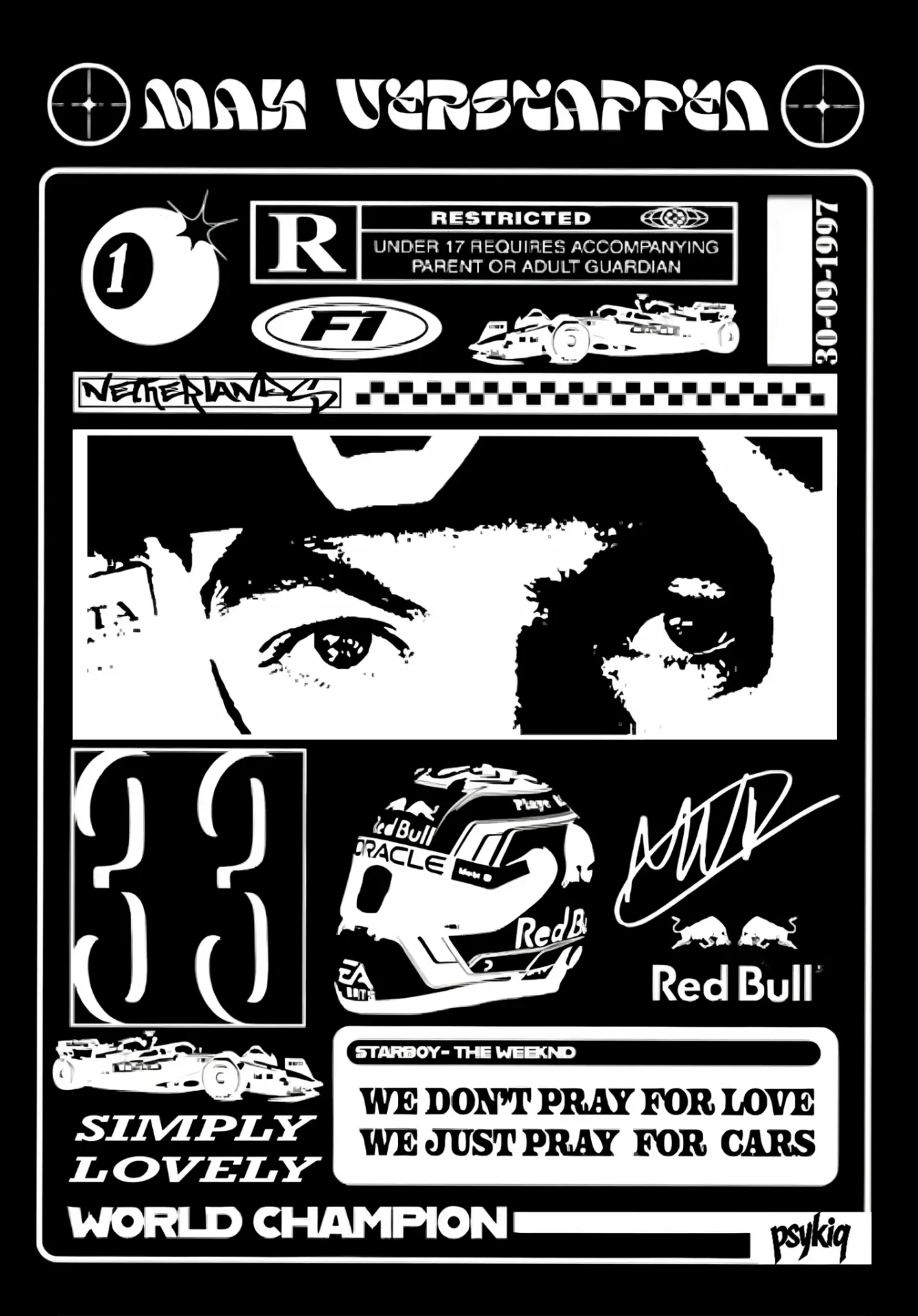 F1 Max X RedBull Graphic (Oversized, White)